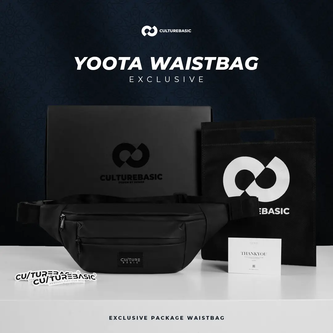 Culture Basic | Yoota Waistbag Tas Selempang Pria | Tas Pinggang Pria Waterproof | Paket Kado Special | Kado Pasangan