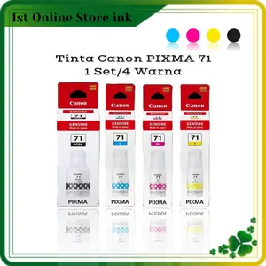1 Paket 4Pcs Tinta Canon Gi 71 Tinta Printer G1020 /G2020/G3020/G3060