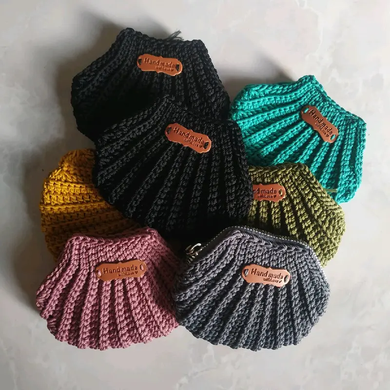 Dompet Rajut Wanita Motif Kerang / Dompet Kartu Rajut 4