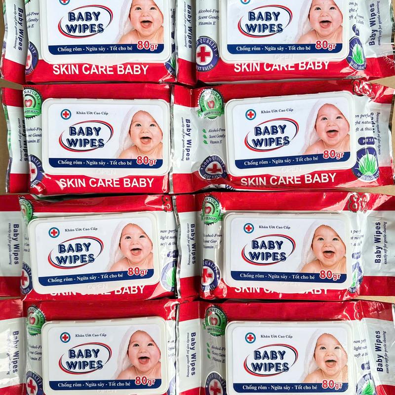 [ Combo 10 Gói ] Khăn Giấy Uớt Baby Wipes 80g Cao Cấp 30 tờ 15*18 cm khăn ướt dùng cho bé