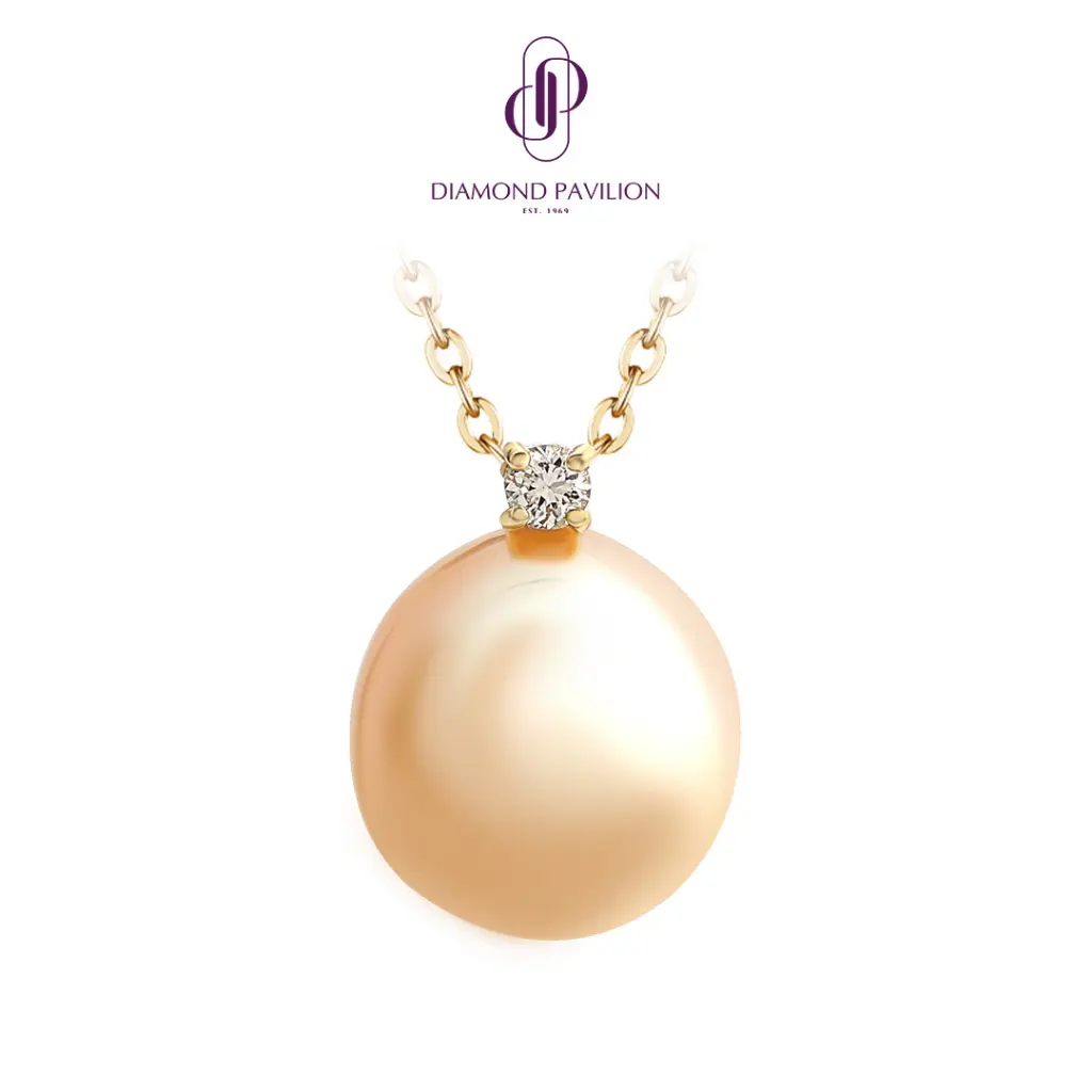 Diamond Pavilion Kalung Emas Batu Berlian Akoyapearl Necklace