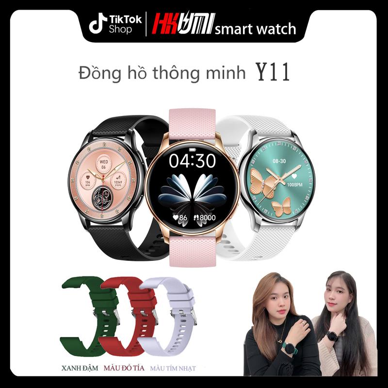 【HKUMI  Đồng Hồ Thông Minh Y11,1.32Amoled,Không Thấm Nước,Tương Thích Với Đồng Hồ Thông Minh Bluetooth,smart watch,smartwatch,đồng hồ nữ thông minh nữ,đồnghồđiệnthoại,s9 ultra,đồng hồ mặt tròn,smartwatch,Y11 pro smart watch 