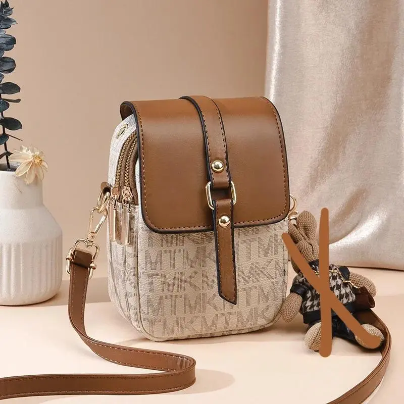 Sling Bag Luka JMK | Tas Selempang Pocket Wanita Sling Bag JMK | Tas Selempang Handphone Wanita 2 Ruang Model Terbaru Tas Kecil Wanita Untuk Pesta Selempang Wanita Warna Hitam Cokelat Tan Putih Kulit PU 3