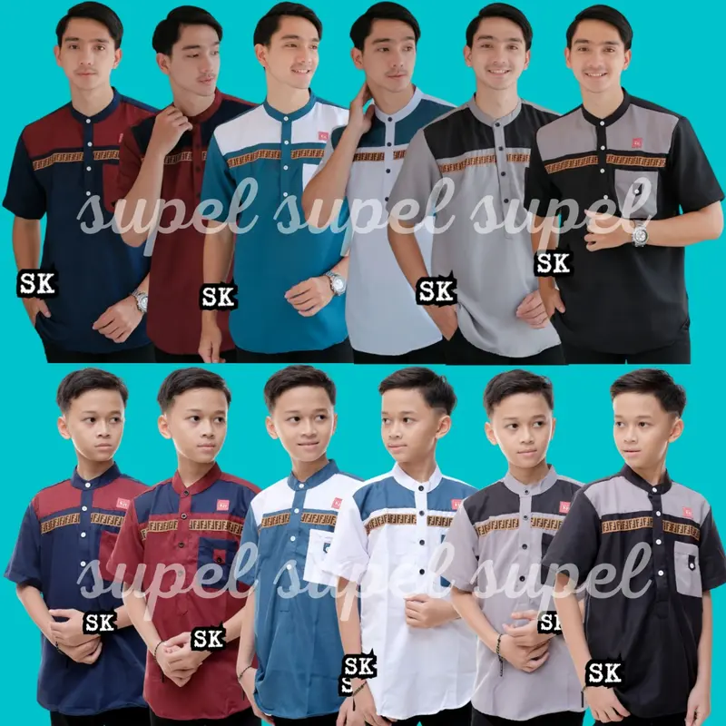KURTA FF MODEL TERBARU 2022 LENGAN PENDEK EDISI LEBARAN DEWASA DAN ANAK SIZE M L XL XXL 0