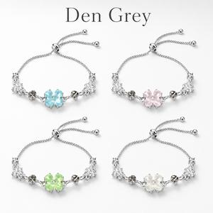 Vòng tay nữ cỏ bốn lá Hàn Quốc, gắn đá chắc không rơi, mạ giữ màu không oxy hóa, chống dị ứng da, xích mịn không vướng tay, rút trơn không kẹt, điều chỉnh dễ dàng, phong cách rừng xanh sành điệu, hộp đẹp tặng quà, mẫu mới 2026, tinh xảo. tròn kiềng đeo