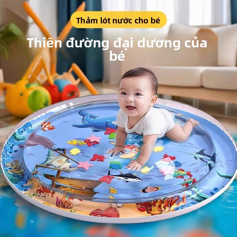 Thảm Nước Cho Em Bé Chống Tràn Có Bơm Thích Hợp Cho Trẻ Tập Bò Học Kỹ Năng