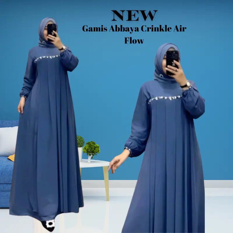 Gamis Payet Mutiara Crinkle Airflow Lebaran 2025 4