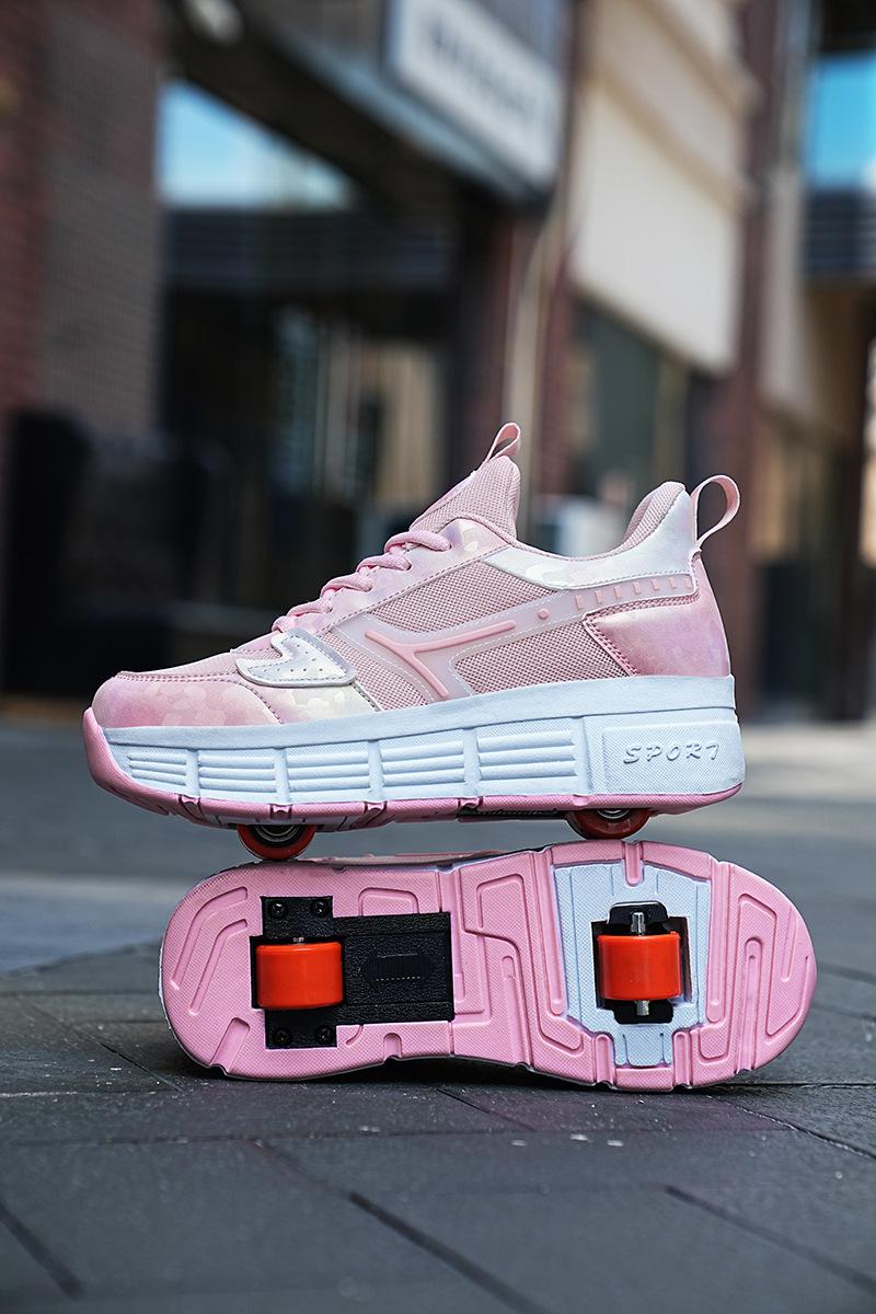 Product Introduction of Huiluo Heelys Skates Rollerskate LED Light Shoes with Shoelace Wheels Factory Direct Sales Order 1