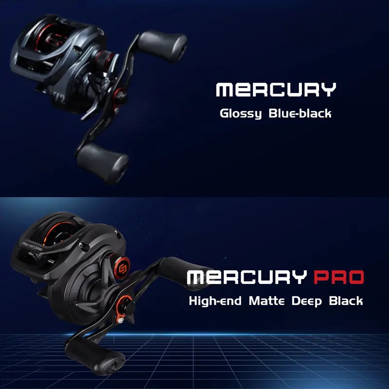SEASIR x SEAHUNTER MERCURY Reel Pancing Baitcasting Fishing Reel, Drag Clicker, 5+1 BB Ball Bearings, 7.2:1 Gear Ratio, 8kg Max Drag, 10-level Magnetic Brake System with 8pcs N52 magnet Bait Casting Reel BC #RYOBISEASIR reel Ikan Roda Umpan 7