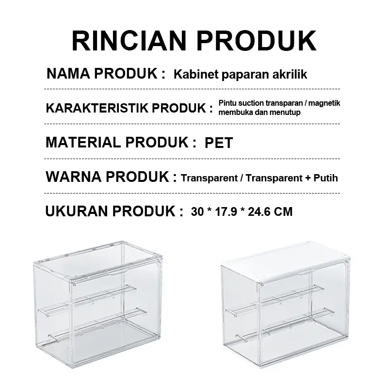 Action Figure Box Display BoxFull Acrylic Pop Mart Blind Box Toy Mainan Penyimpanan kotak  penyimpanan box  30×30×30cm tepak  sepatu buku ruang kerja blen  box labubu box  kotak  penyimpanan rok 20 batang kotak  penyimpanan charger hp kotak  sepatu 8