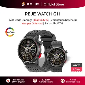 PEJE Smartwatch G11 Build-in GPS Track Map Bluetooth Call 3ATM waterproof Health Monitoring AMOLED Kompas Orientasi Sport Altitude Barometer