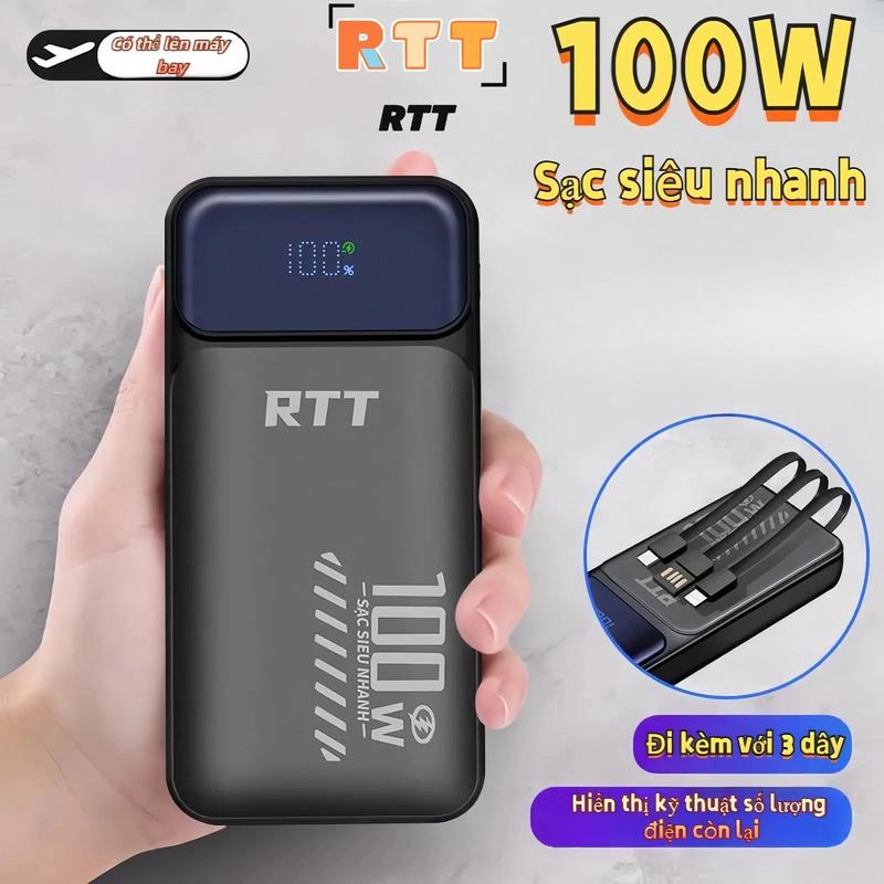   Sạc siêu nhanh  Pin dự phòng 30.000mAh có 3 dây sạc tích hợp và màn hình. Pin dung lượng lớn. Phù hợp với mọi loại điện thoại di động cáp sạc USB và Type-C. Phụ kiện điện thoại di động 
