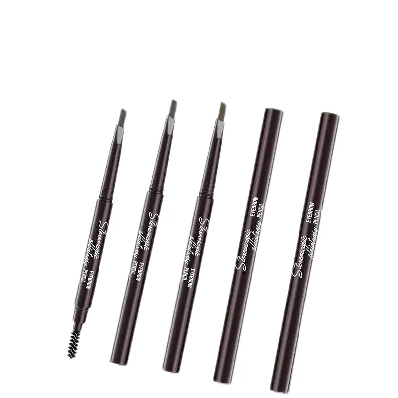 2 in 1 pensil alis anti air putar otomatis eyebrow pensil dengan sikat alis pencil 0
