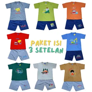 PAKET 3 SETELAN KATUN ANAK COWOK Tangan pendek Celana pendek (MIX MOTIF MIX WARNA RANDOM) PDK PAKET 3 SETELAN KATUN ANAK COWOK Tangan pendek Celana pendek (MIX MOTIF MIX WARNA RANDOM) PDK