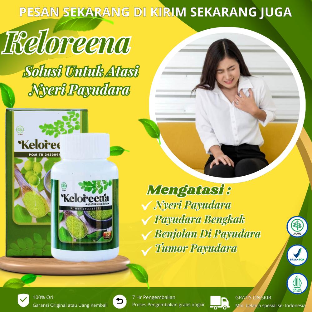 Keloreena Obat Sakit Payudara, Benjolan Di Payudara, Tumor Payudara, Vitamin untuk Payudara Bengkak - 50 Kapsul