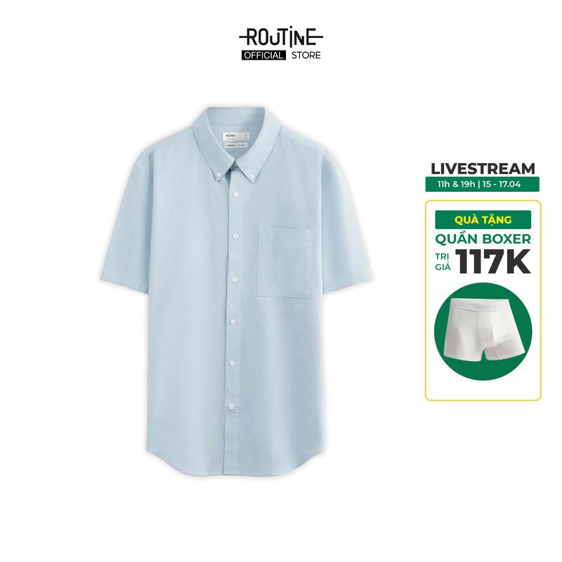 Áo Sơ Mi Oxford Nam Tay Ngắn Trơn Form Fitted - Routine 10S24SHS011
