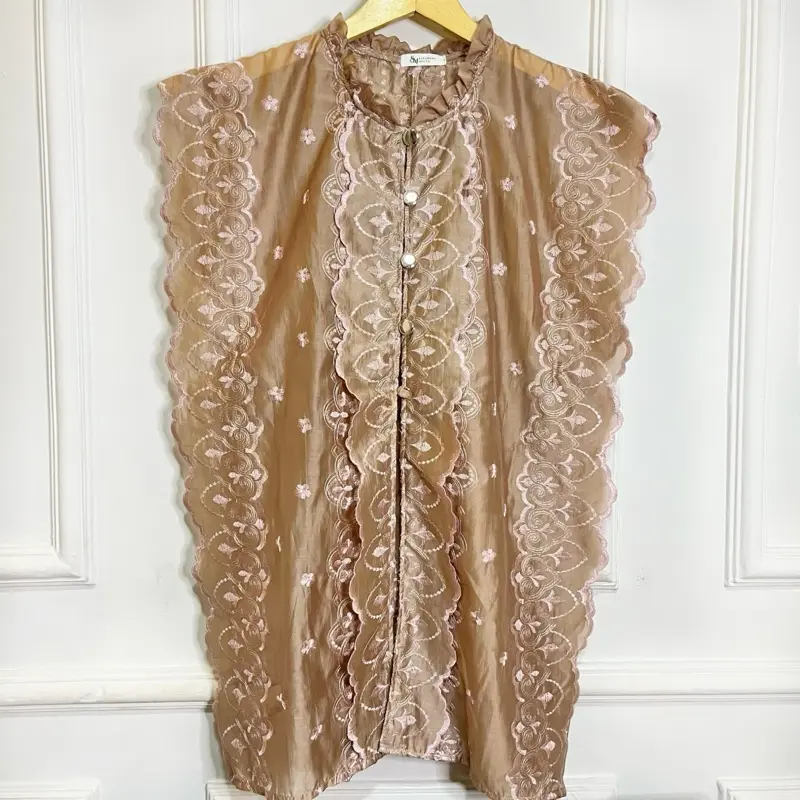 Emily Vest Outer by Syazwana Mecca| Papersilk Tencel Bordir Coquette All Size Tali Samping | Rompi  Wanita  Cantik Atasan 3
