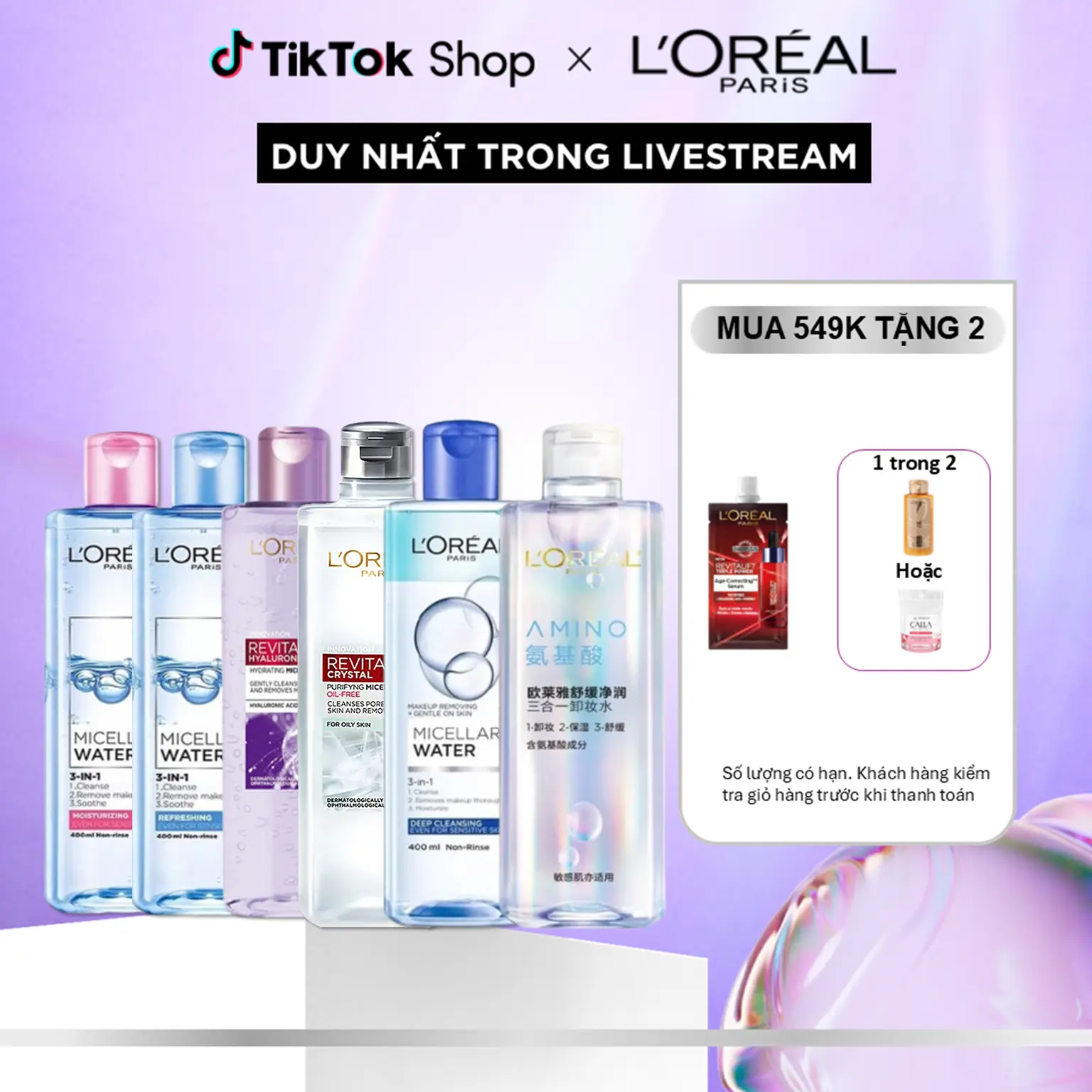 [KOL] Nước tẩy trang và làm sạch sâu 3-in-1 L'Oreal Paris Micellar Water 400ml