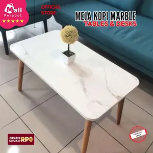 Mall Perabot | Table Kopi Table Scandinavian Meja Minimalis | Meja Serbaguna | Meja Motif Marmer Kayu Furniture