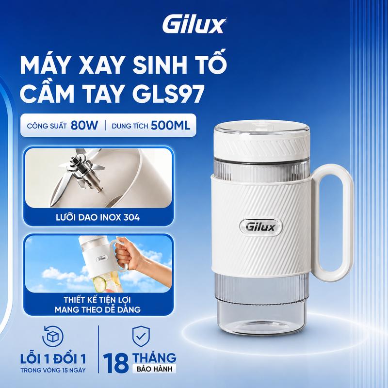 [HOT DEAL] Máy Xay Sinh Tố Cầm Tay Gilux GLS97 nhỏ gọn tiện lợi - Bảo hành chính hãng 18 tháng