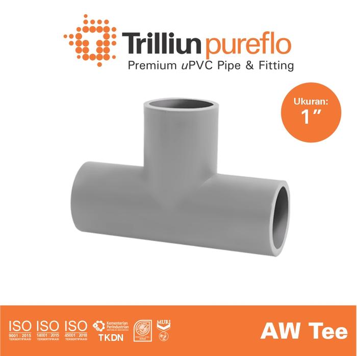 Gambar Fitting Pipa uPVC Trilliunpureflo AW Tee - 1" Inch dari Trilliun Kab. Pasuruan Tokopedia