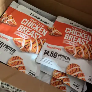 Nutrimotion - Chicken Breast - Dada Ayam Siap Makan Tinggi Protein - Cemilan Sehat yang Rendah Lemak - 53 Kalori - (5pcs)