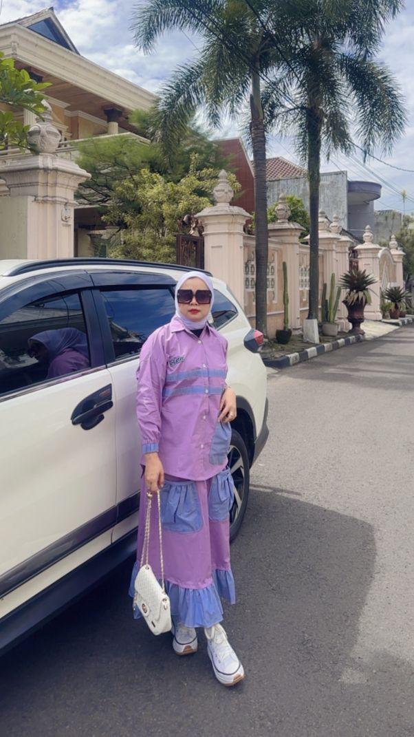 setelan rok Deena casual katun Stretch by Calistha muslim Panjang setelan rok Deena casual katun Stretch by Calistha muslim Panjang