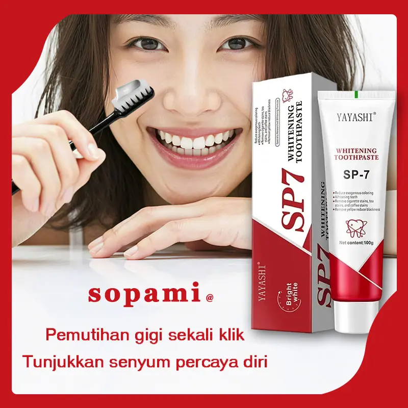 SOPAMI SP-7 Pemutih Ultra Original Pasta Gigi: Napas Segar Seharian Penuh, Noda Gigi Menghilang Secara Instan  pasta gigi probiotik，pasta gigi penghilang karang