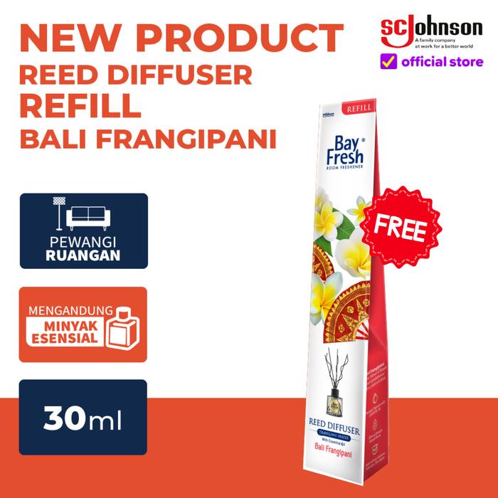 Gambar NOT FOR SALE] Bayfresh Reed Diffuser Refill Pengharum Ruangan - Bali Frangipani 30ml dari SC Johnson & Son Indonesia Kota Tangerang Tokopedia