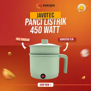 JAVOTEC Panci Listrik Multifungsi Anti Lengket Bahan PP Foodgrade Kapasitas 0.8Lt Daya 450W Tegangan 220V