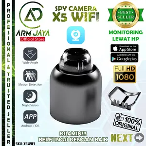 Hidden Camera CCTV Mini X5 WiFi Wireless X5WIFI Spy Kamera Pengintai Tersembunyi Kontrol Jarak Jauh