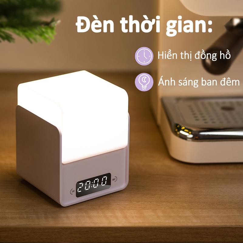 Đèn khối lập phương Thiết kế sáng tạo Đồng Hồ điện tử Đèn ngủ theo thời gian Đầu giường Đèn ngủ Lưu trữ tự làm Đèn đồng Hồ mới đèn led decor phòng đèn học để bàn đèn ngủ decor phòng đèn phòng ngủ đèn ngủ cho bé sơ sinh Treo Tường Tráng Gương