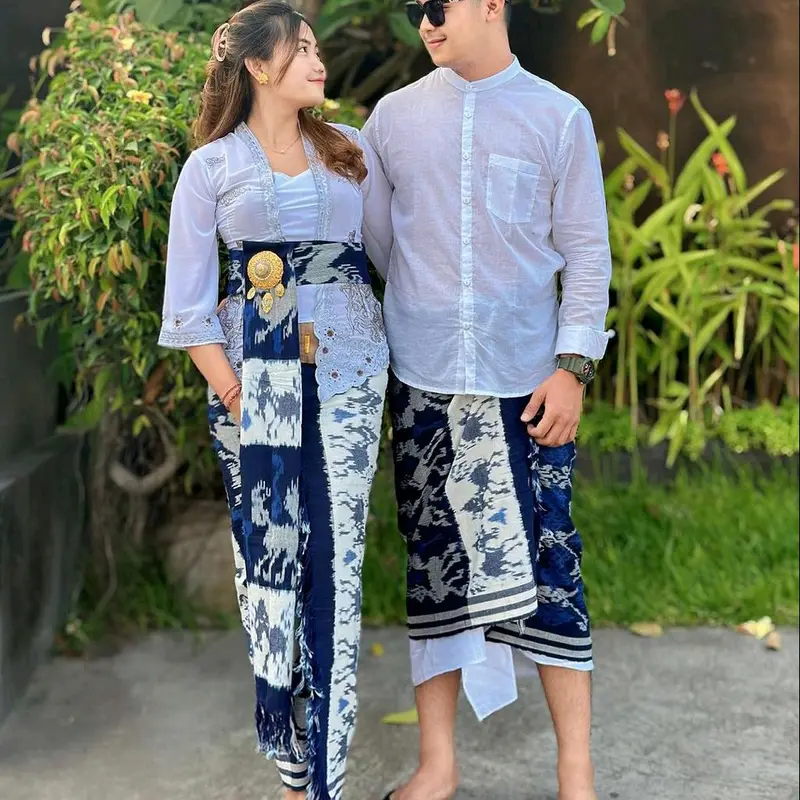 couple saput udeng+kamen slendang pria wanita etnik kain blangket Lembut 0