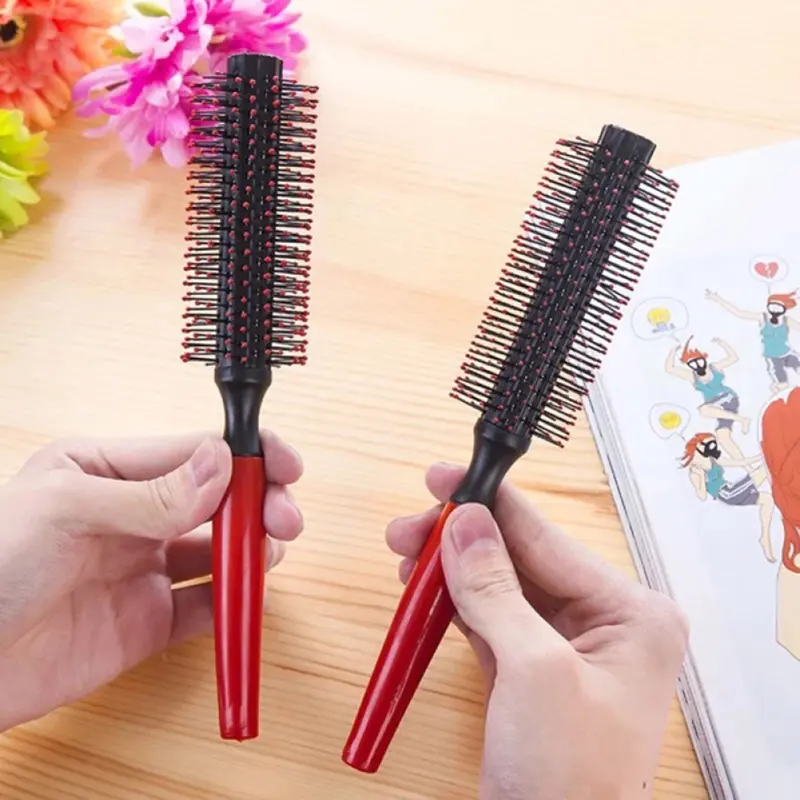 Bàn Chải Tóc Uốn Tóc, Chất Liệu Nhựa, Lược Tròn Lông, Dành Cho Nữ 2