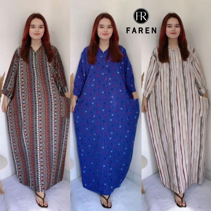 Product Introduction of Daster Faren - Gamis Saku Jumbo lengan 3/4 polos dan motif gamis  rayon premium 20