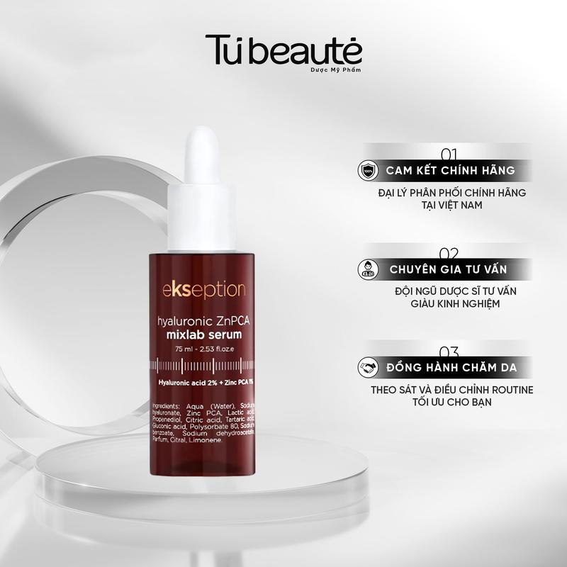 HÀNG CÔNG TY Tinh Chất Giảm Mụn Và Giảm Dầu Thừa Trên Da Ekseption Hyaluronic ZNPCA Mixlab Serum 75ml