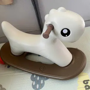 Molion Mini Kuda-Kudaan Anak M1008 Baby Rocking Horse & Edukatif Usia 1-3 Tahun Bahan Plastik Ukuran 69x20x40cm Warna Cream dan Putih