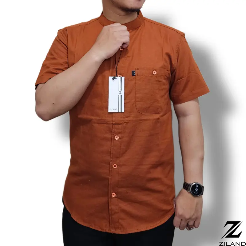 Kemko Dewasa ZILAND New Kemeja Koko Pria Lengan Pendek Polos Katun Sigaret Premium Ada Ukuran Jumbo High Quality 4