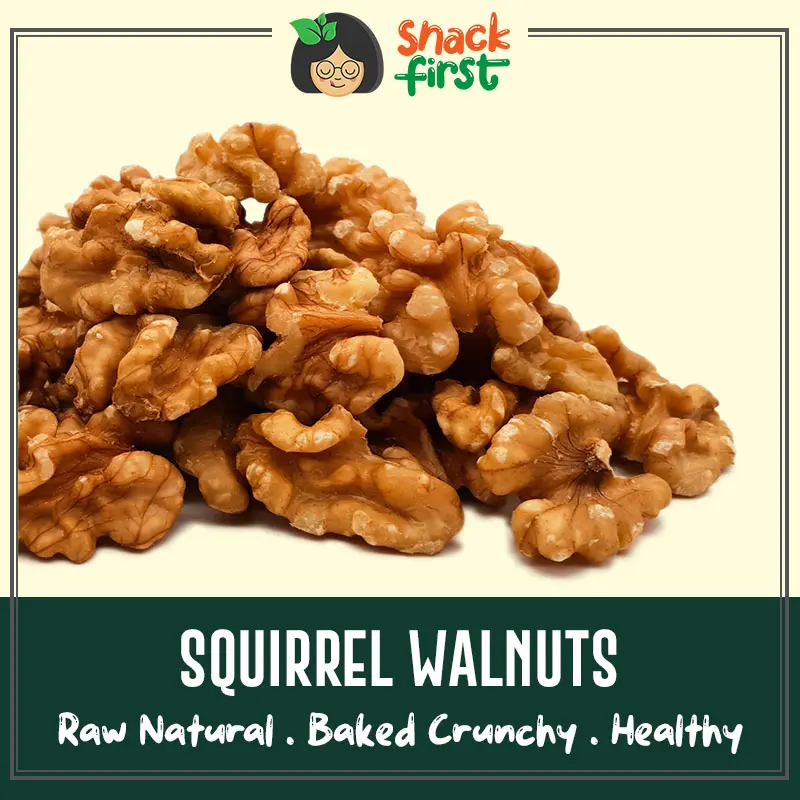 SnackFirst USA Squirrel Walnuts (Raw/Baked) 150g/800g (Healthy ketogenic low carbs nuts)