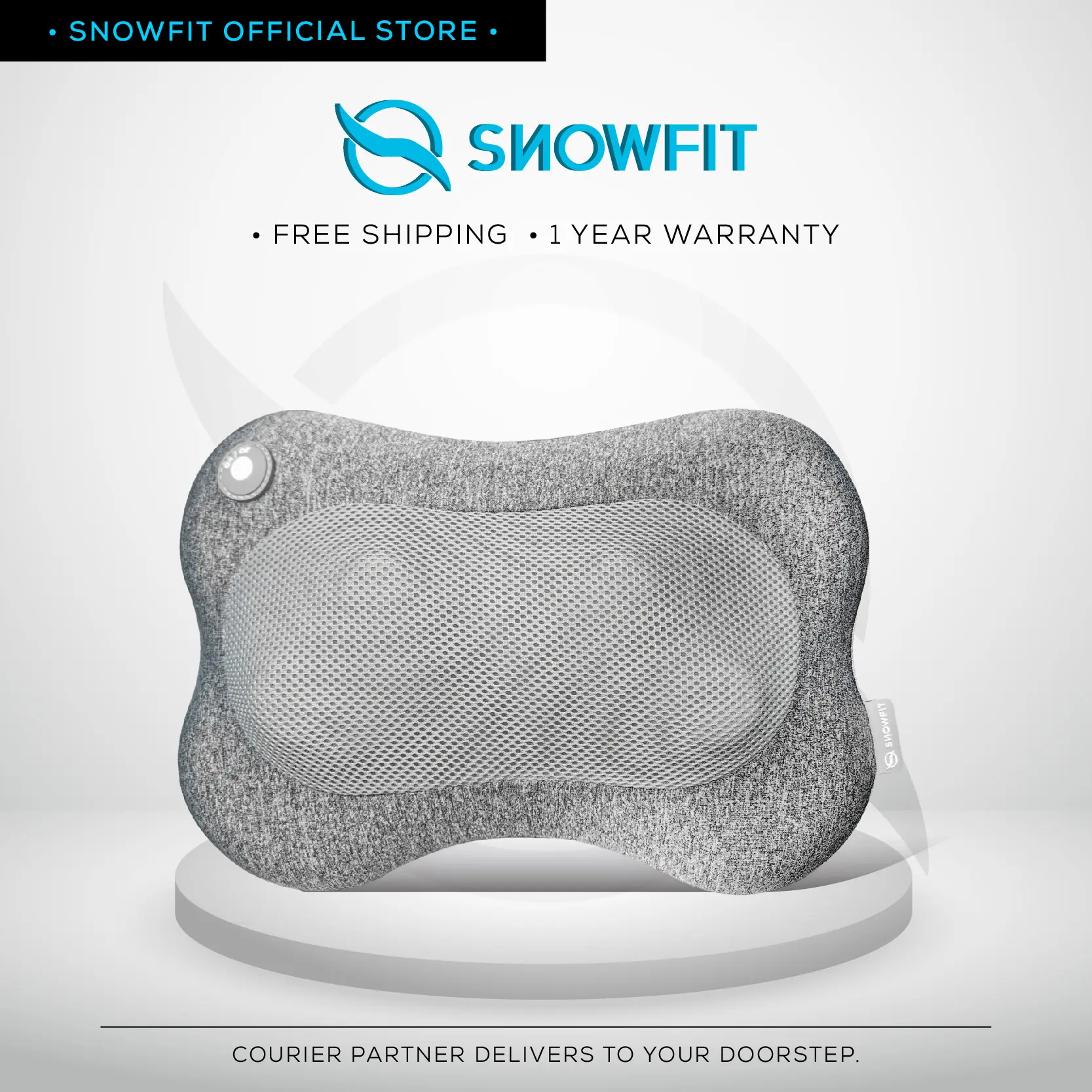 SNOWFIT TravelBud Portable Massage Pillow for Neck & Back