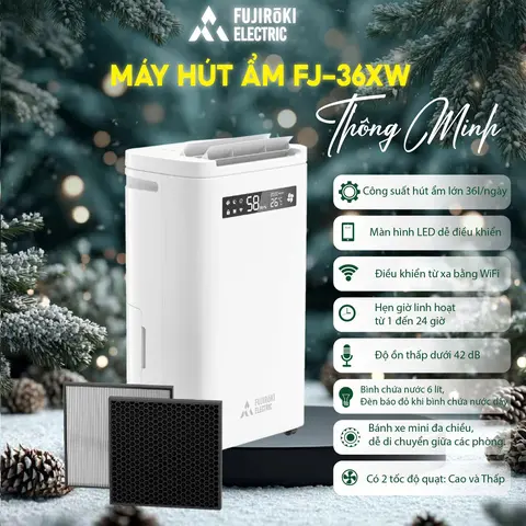 Máy hút ẩm lọc không khí-Dorosin FJ36XW - 36 lít có tính năng vừa hút ẩm vừa lọc không khí
