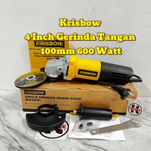KRISBOW IRAGZ41 Original Gerinda Tangan / Angle Grinder 4 Inch Gerinda Tangan 100mm 600 Watt IRAGZ41
