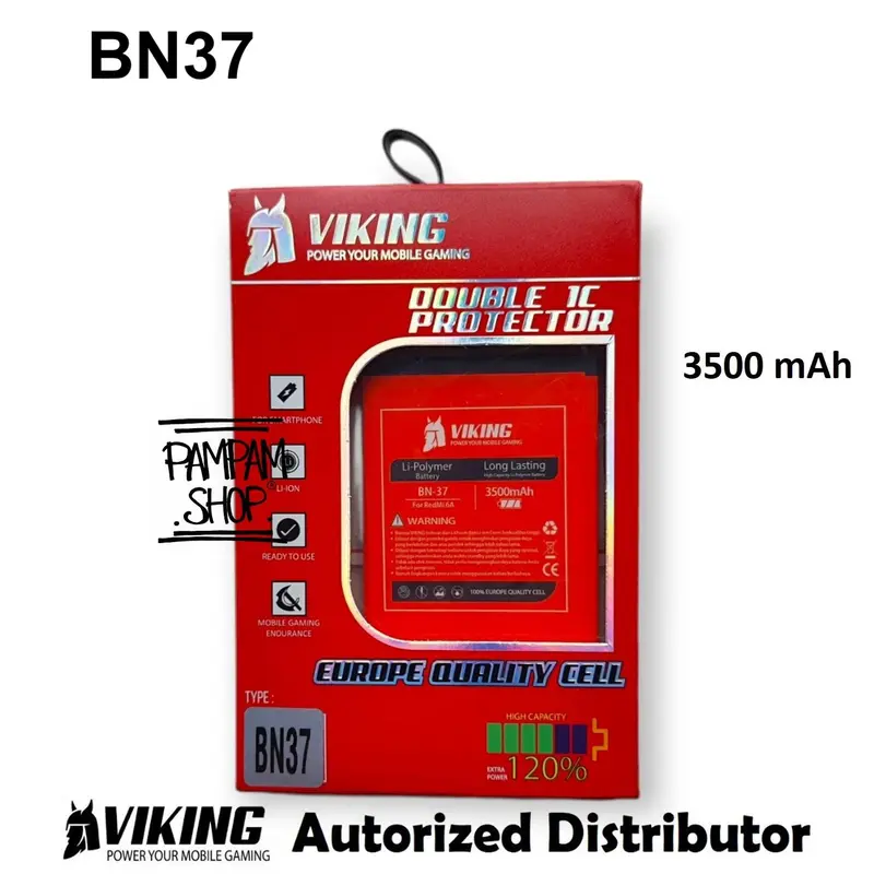 VIKING Baterai Double Power BN37 Compatible for Redmi 6 6A Batre Batrai Xiao Mi BN 37 0