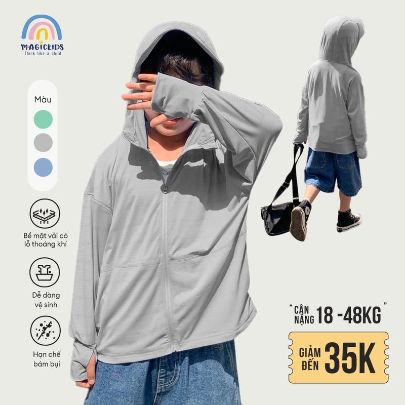 Áo chống nắng bé trai size đại Magickids áo khoác chống nắng cho bé từ 18 đến 48kg chất thun lạnh thoáng mát ACN24003 Sport Áo Thun