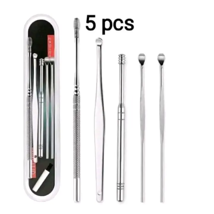 Korek kuping stainless 5 in 1 alat pembersih telinga