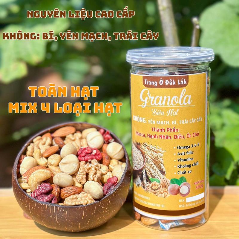 Granola ko Bí ko Yến Mạch ko Hoa Quả Sấy Nhà Trang Ở Đắk Lắk Food Thức Ăn Hạt Ngũ Cốc ngũ cốc & yến mạch ngũ cốc ăn sáng