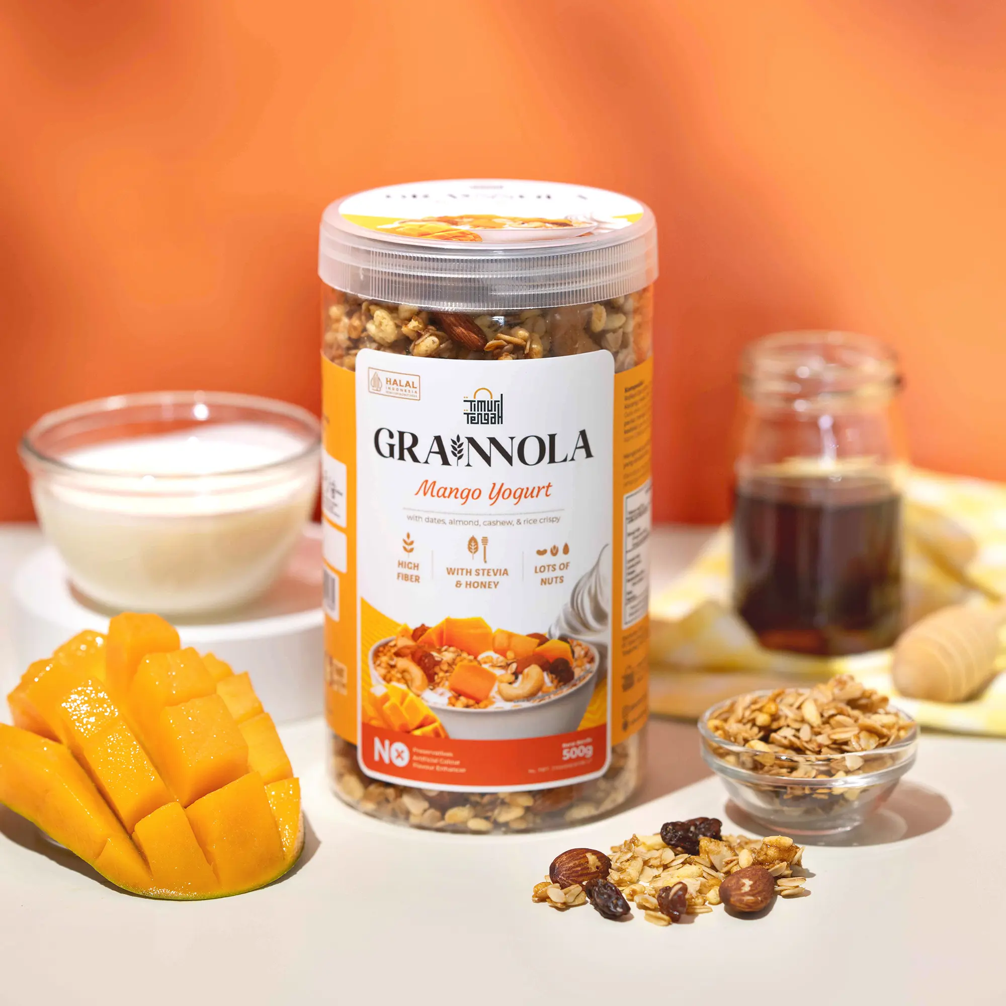 Timur Tengah Grainnola Mango Yogurt 500 gr Granola Cemilan Sehat Oatmeal With Almond & Mete