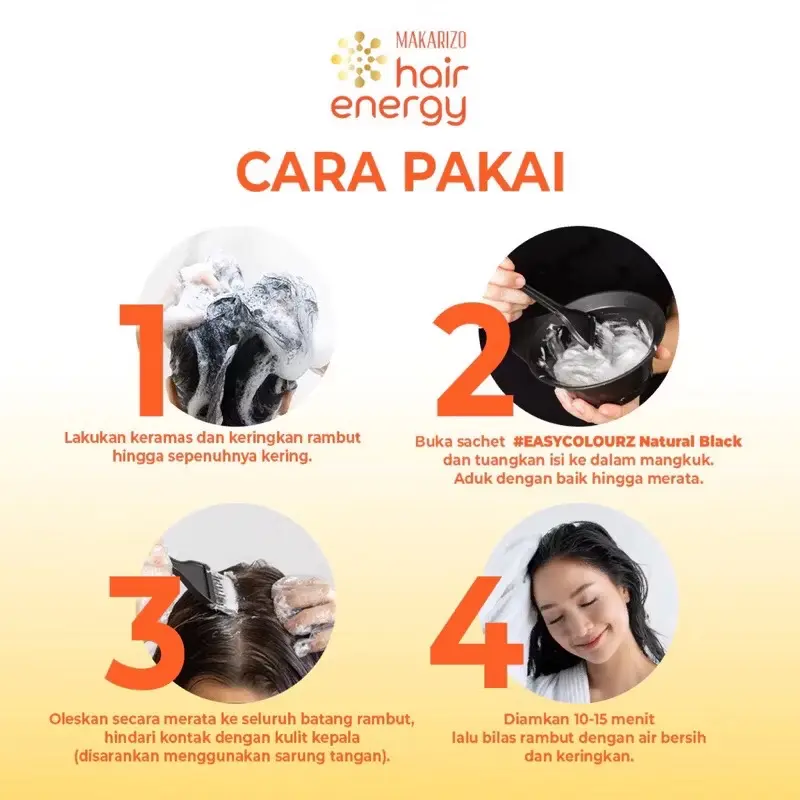 ￼Makarizo Hair Energy Easy Colour 26 mL - Natural Black Light Brown - Hair Color - Pewarna Rambut Cat penghilang uban 4