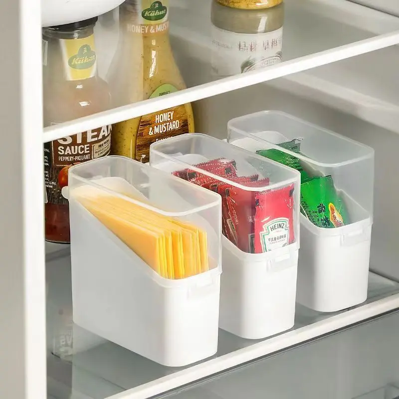 Kotak Penyimpanan Pintu Kulkas Serbaguna | Organizer Saos Bumbu Kopi Sachet Keju Slice | Wadah Storage Box Kulkas Multifungsi
