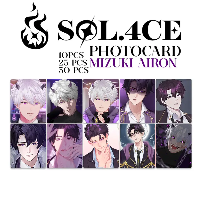 Photocard TERBARU 2025 Pracetak Glossy kualitas HD SOL.4CE HARIS CAINE,GIN GEHEENNA,IZUMI SOUTA,MISUKI AIRON V TUBER 3